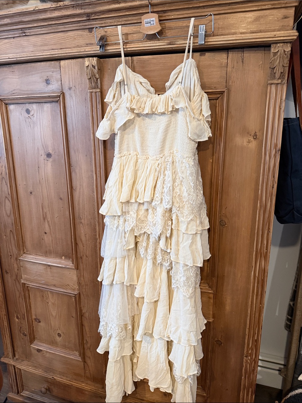 Anthropologie Corset Tiered Lace Ruffle Dress - Picture 7 of 8